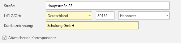 Abweichende Korrespondenz