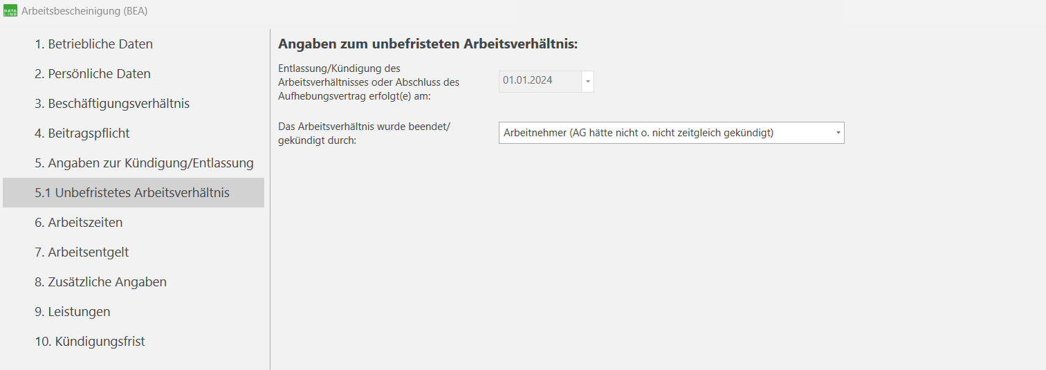 Unbefristetes Arbeitsverhältnis