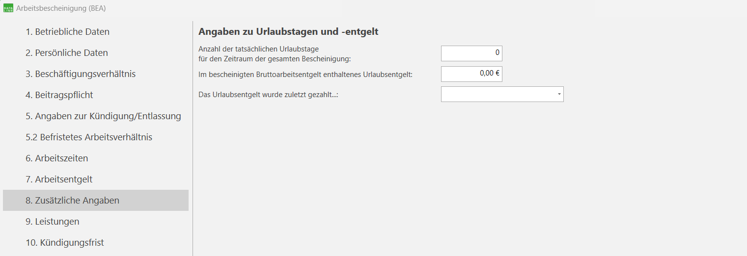 Zusätzliche Angaben