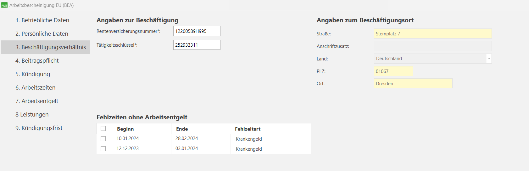 Beschäftigungsverhältnis