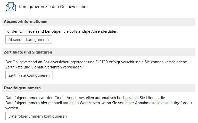 Olümp-Einstellungen