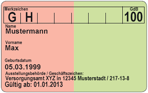 Schwerbehindertenausweis hinten