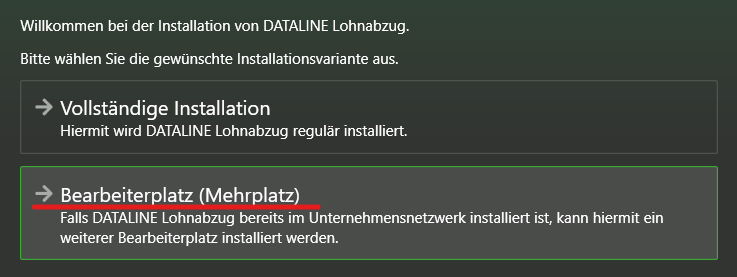 Installation eines Bearbeiterplatzes